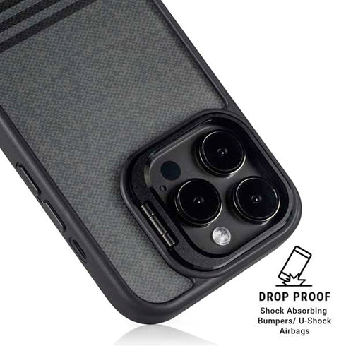 Black and Grey Stripes iPhone 14 Pro Kickstand Case